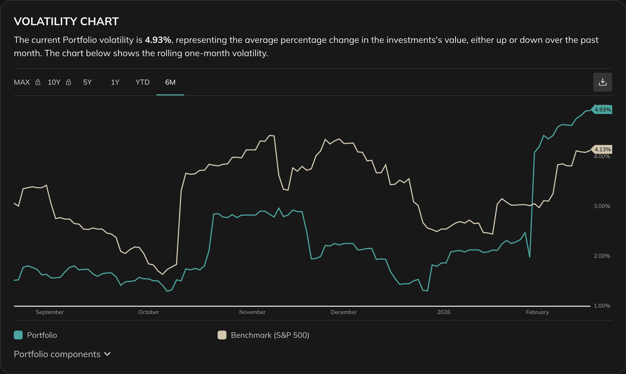 Volatility view used as reference for interpreting risk variability